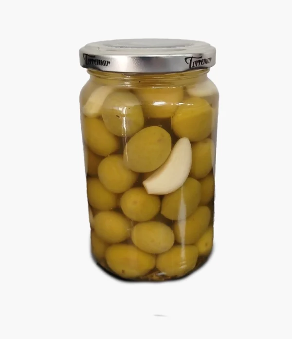 torremar_olives_with_garlic_romero_online_usa_the_spanish_food_store Torremar Whole Manzanilla Olives with Garlic and Rosemary